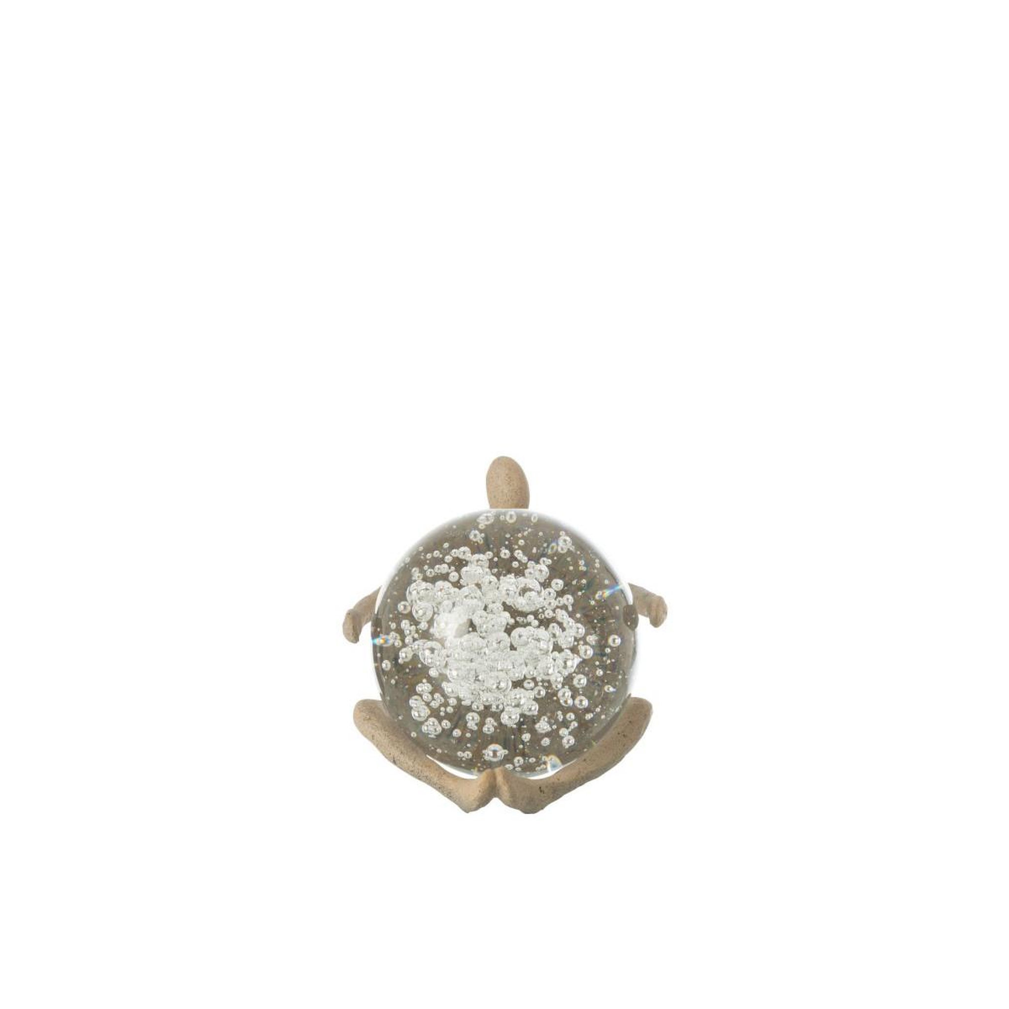 Voir la diapositive 2 : J-LINE Figurine boule cristal  shawn  13cm beige