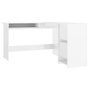 Voir la diapositive 2 : VIDAXL Bureau d'angle en forme de L Blanc brillant Bois d'ingenierie