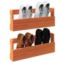 Voir la diapositive 4 : VIDAXL Étagères à chaussures murales 2 pcs cire marron 59x8,5x23,5 cm