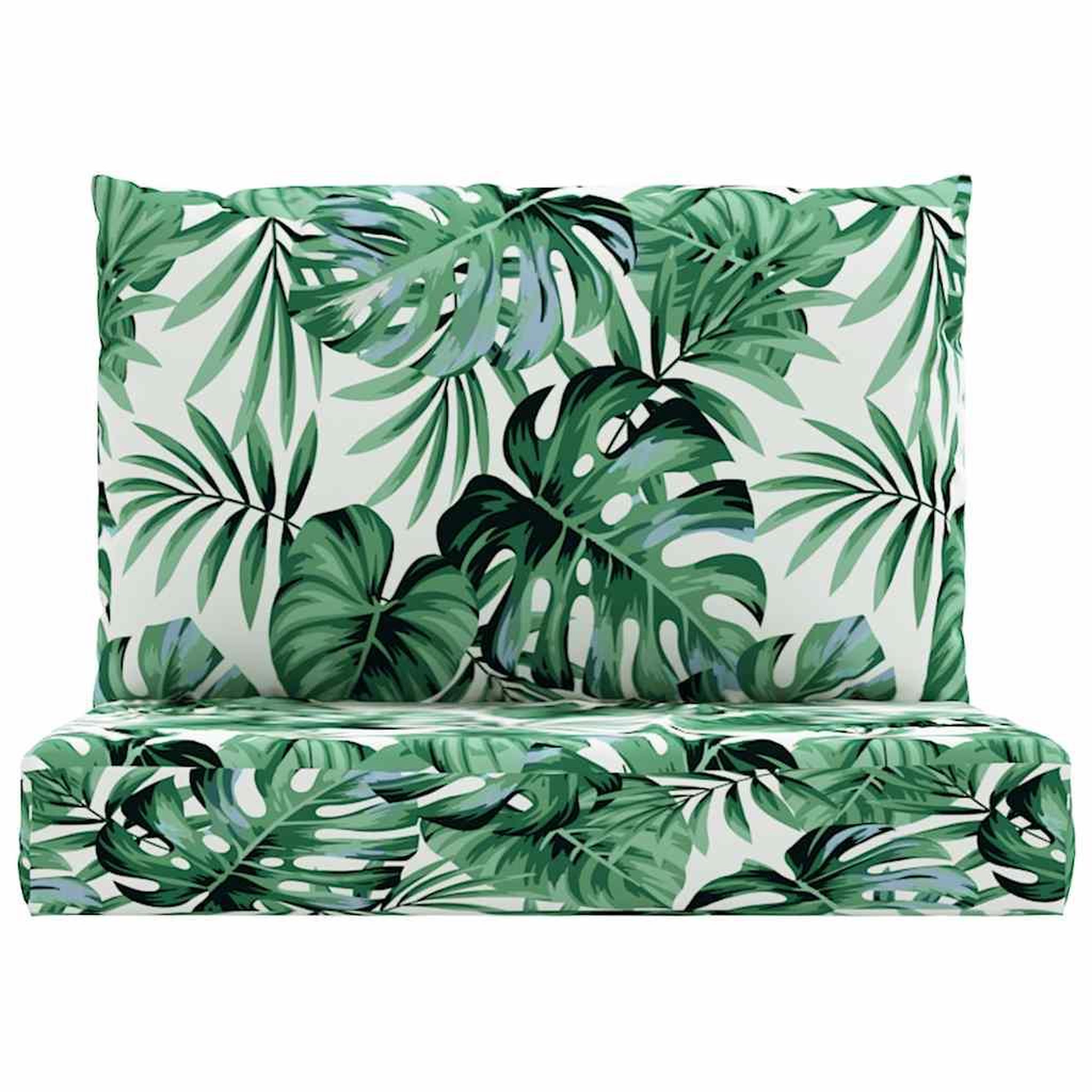Voir la diapositive 4 : VIDAXL Coussins de palette lot de 2 motif de feuilles tissu