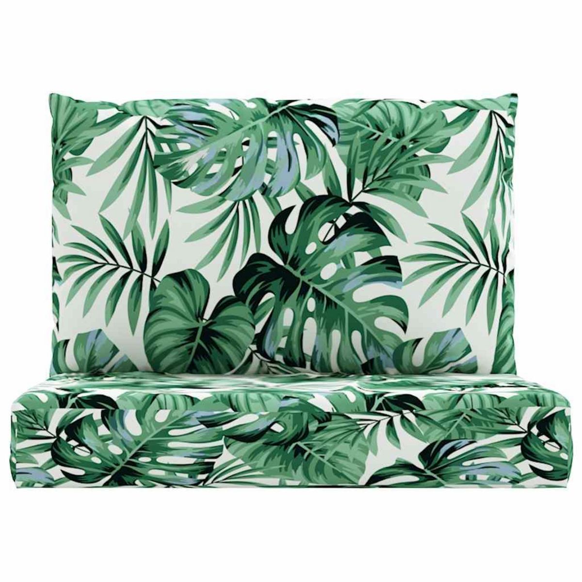 VIDAXL Coussins de palette lot de 2 motif de feuilles tissu