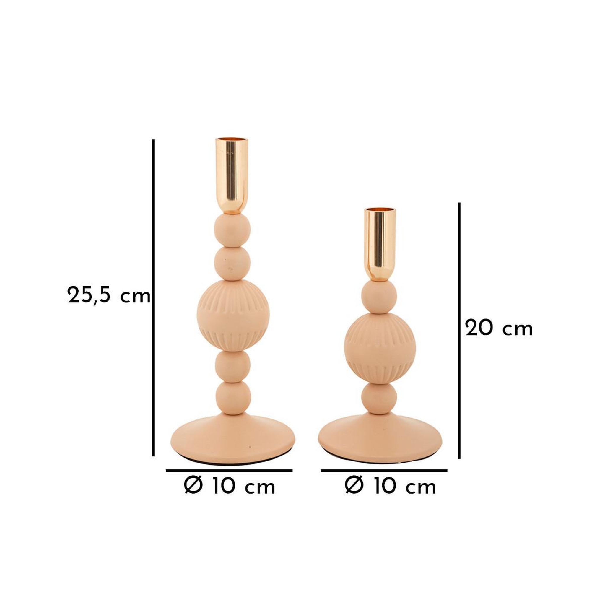 Voir la diapositive 5 : Paris Prix Lot de 2 Chandeliers  Aster  25cm Rose & Or