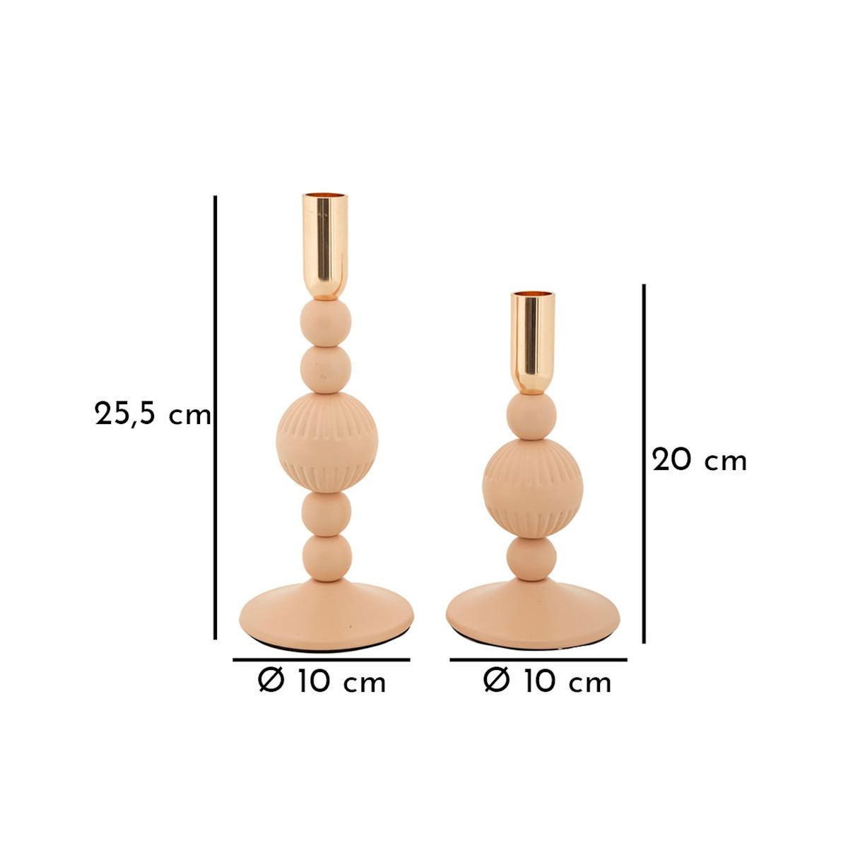 Paris Prix Lot de 2 Chandeliers  Aster  25cm Rose & Or