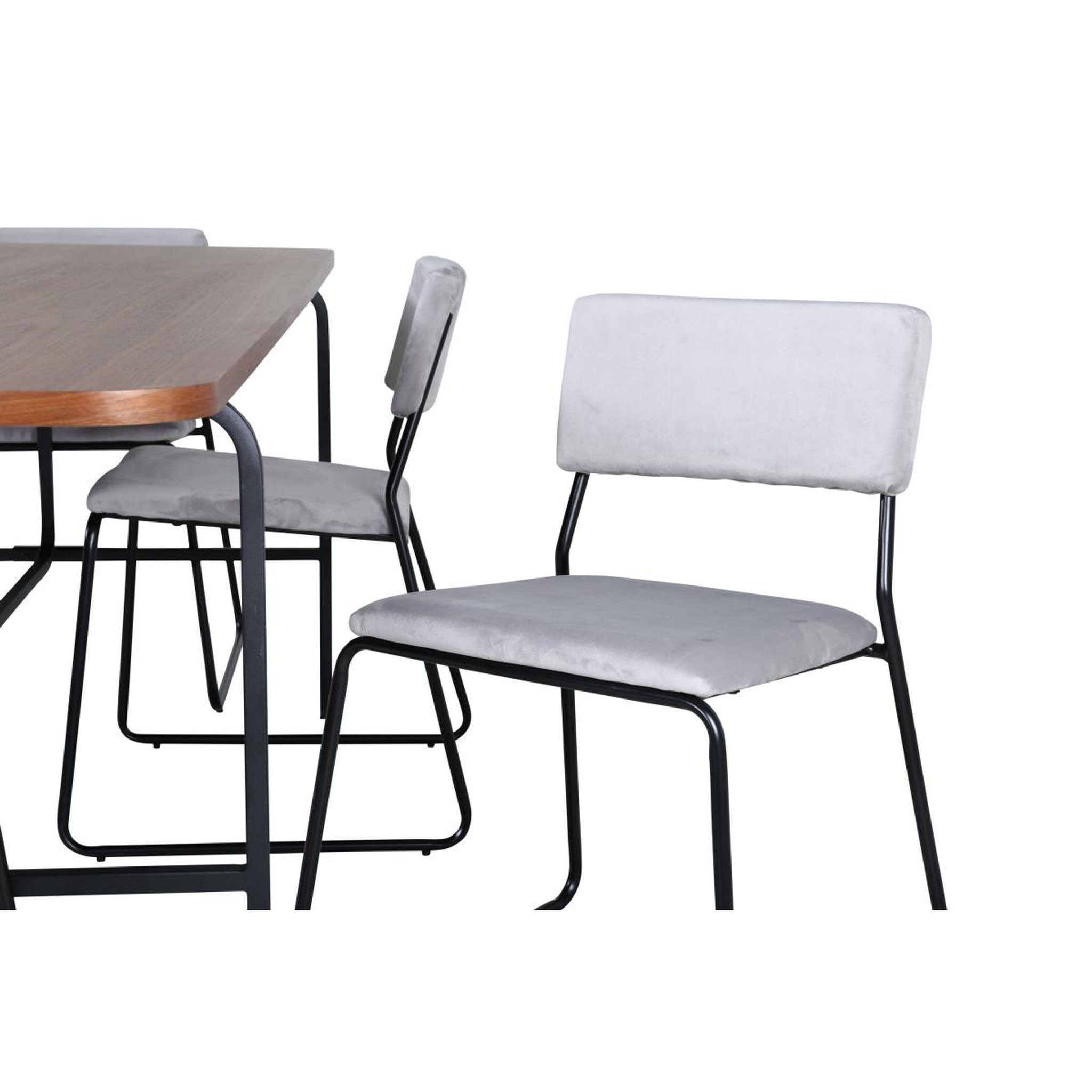 Voir la diapositive 4 : Paris Prix Ensemble table à manger & 6 chaises  uno & kenth  200cm gris & marron