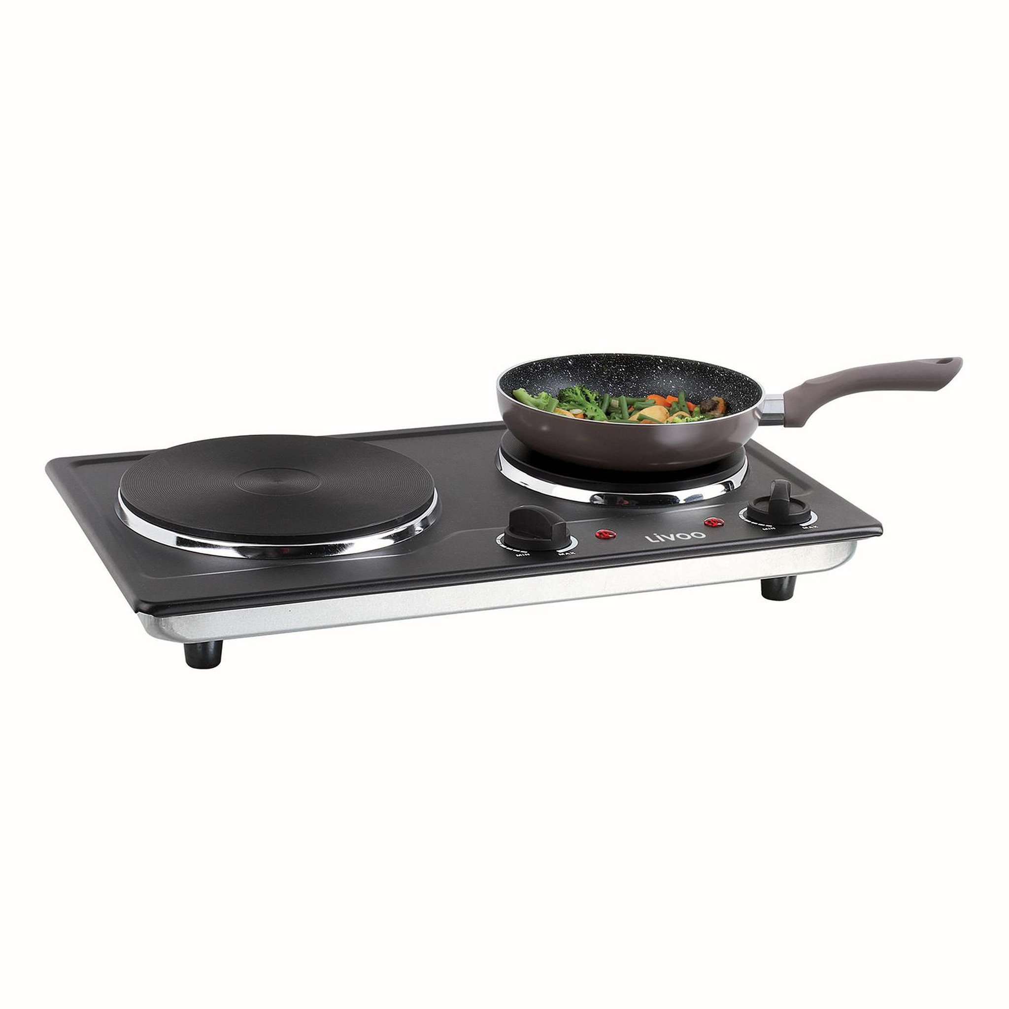 LIVOO Réchaud électrique 2 feux 2500w noir - DOC168N