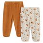 Voir la diapositive 2 : INEXTENSO Lot de 2 pantalons de naissance en velours renards bébé garçon