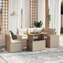 Voir la diapositive 1 : VIDAXL Salon de jardin avec coussins 6 pcs beige resine tressee