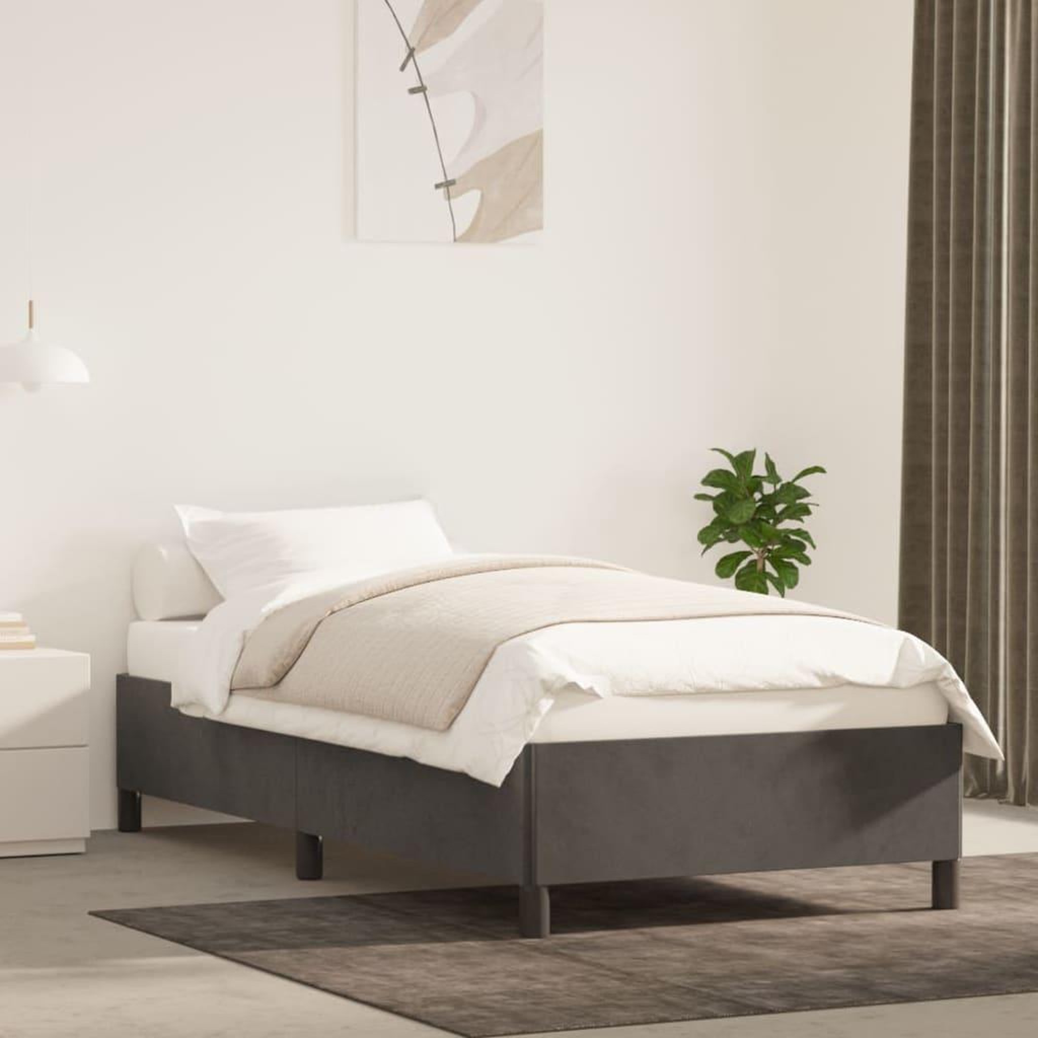 VIDAXL Cadre de lit sans matelas gris fonce 90x200 cm velours