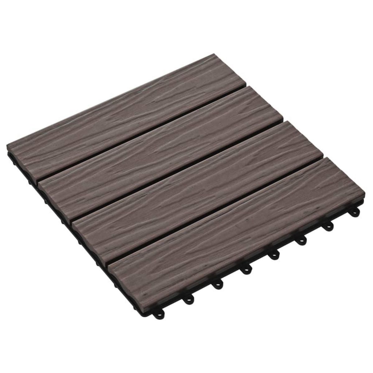 VIDAXL Carreau de terrasse en relief 11 pcs WPC 30x30 cm 1 m^2 Marron