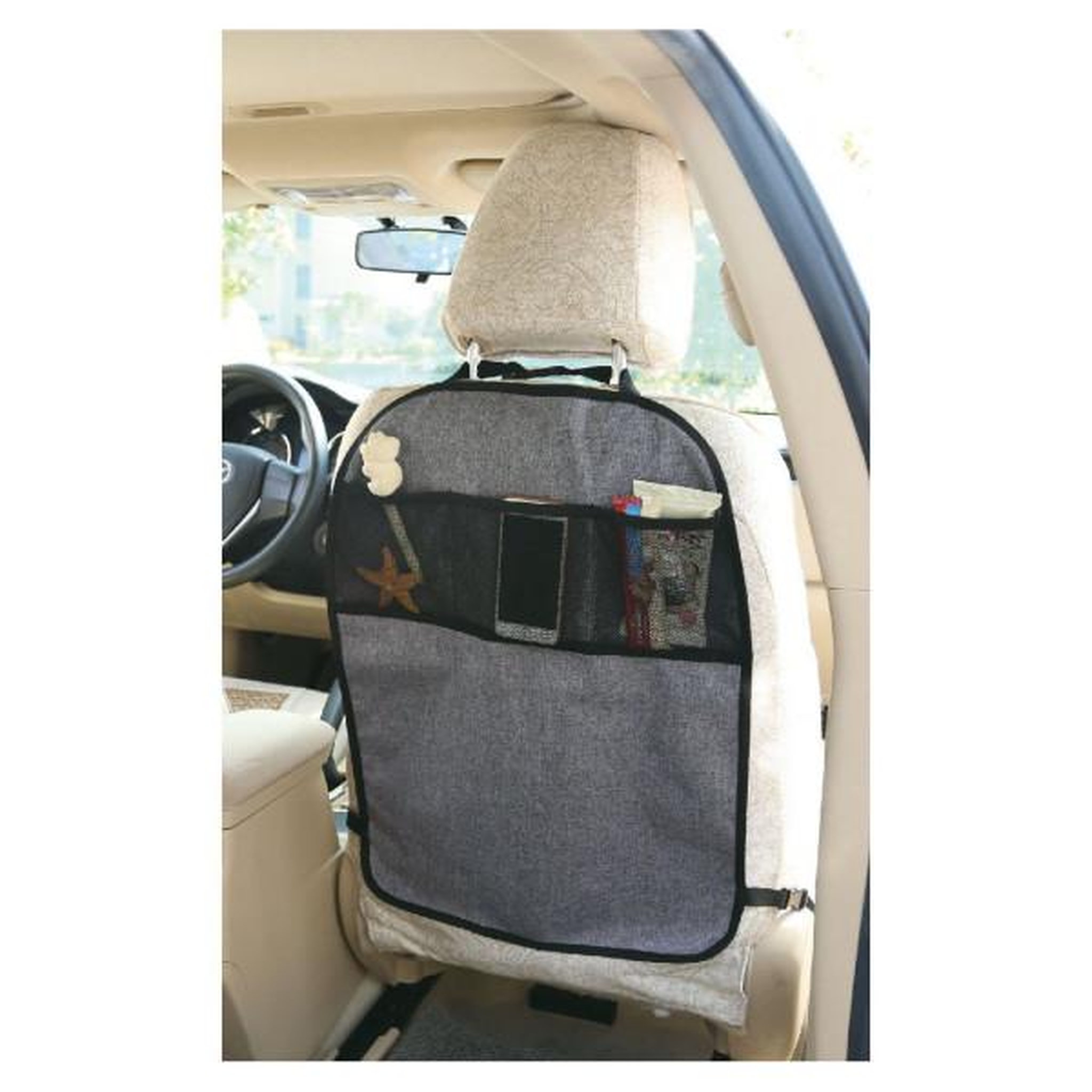 Voir la diapositive 2 : TINEO Protection De Siege Voiture TINEO Pour Bébé - Filet De Rangement - Fixation Universelle - 61x45cm