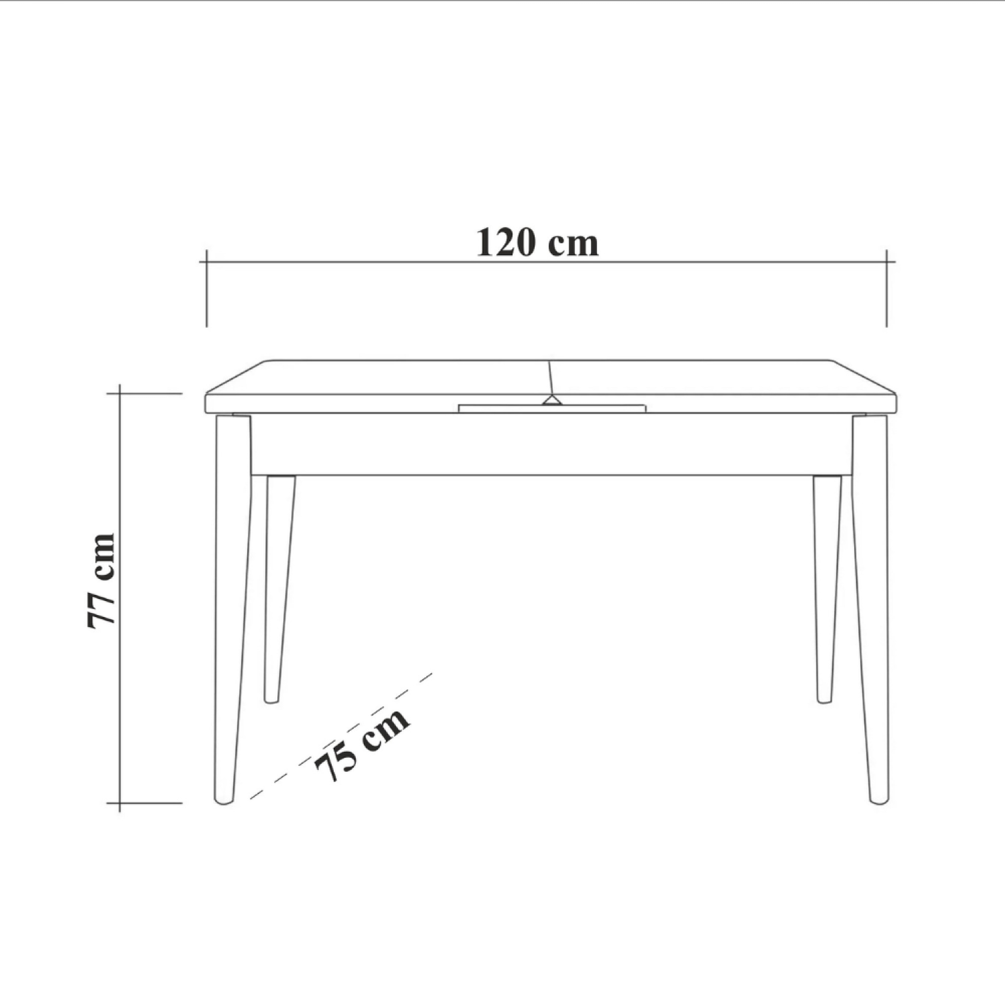 Voir la diapositive 4 : CONCEPT USINE Table extensible bois - max 6 personnes santi