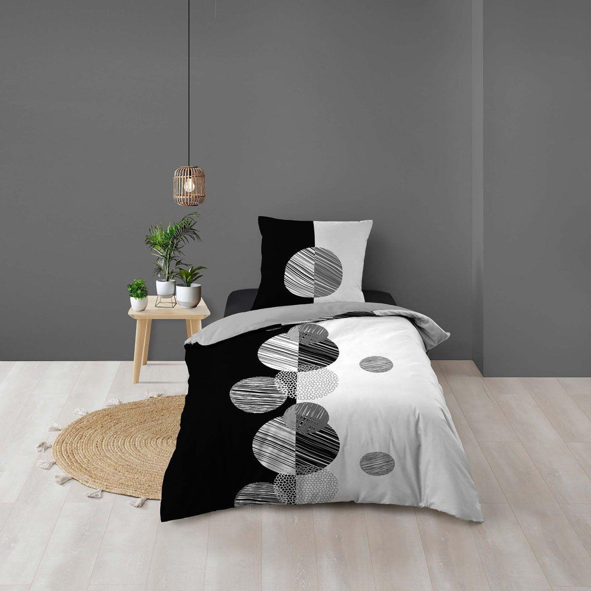 Douceur d'Intérieur Parure de Lit 2 Pièces  Stormi  140x200cm Noir