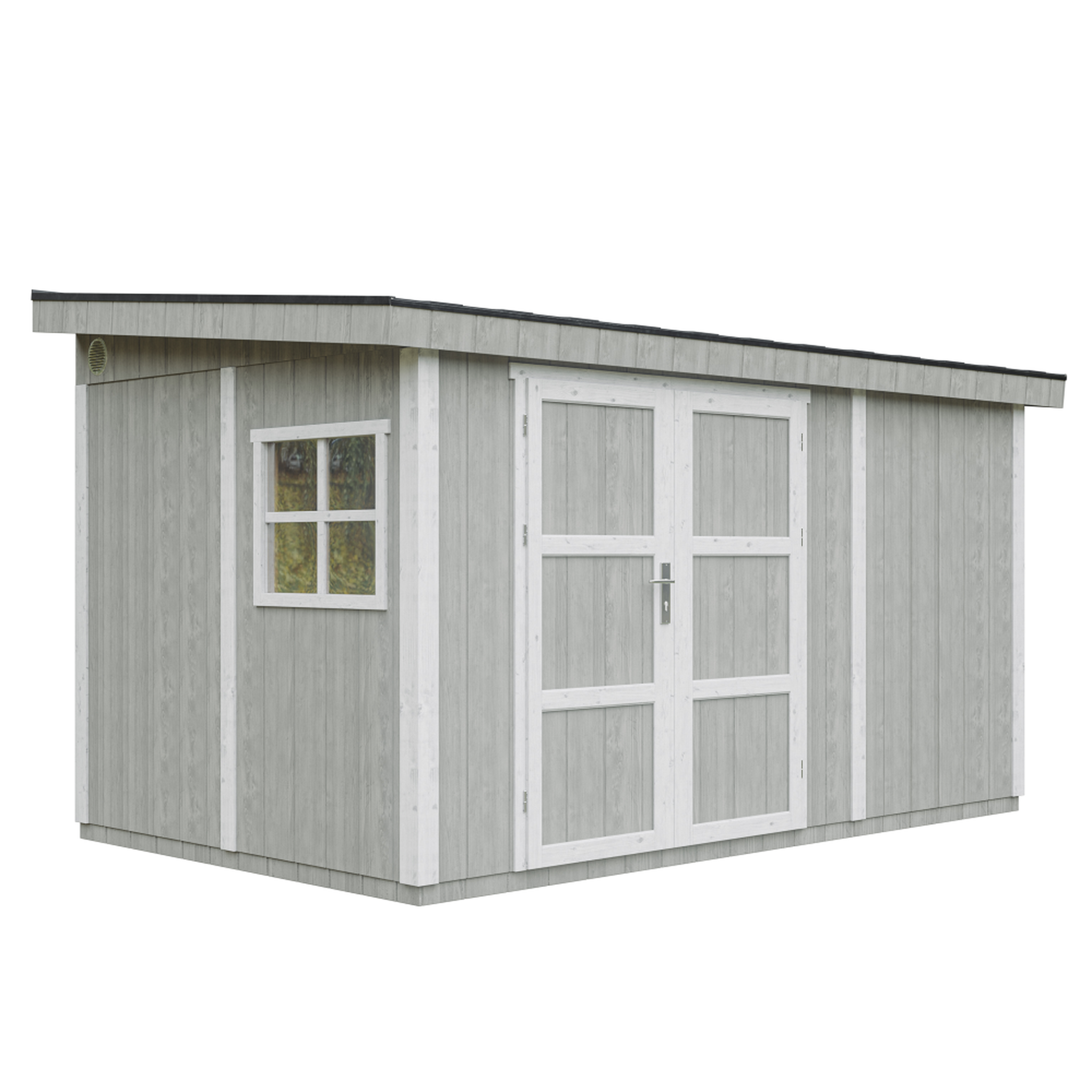 Voir la diapositive 2 : TIMBELA Abri de jardin qualité premium 8,68 m² h231x248x412 cm avec plancher et paroi latérale m939