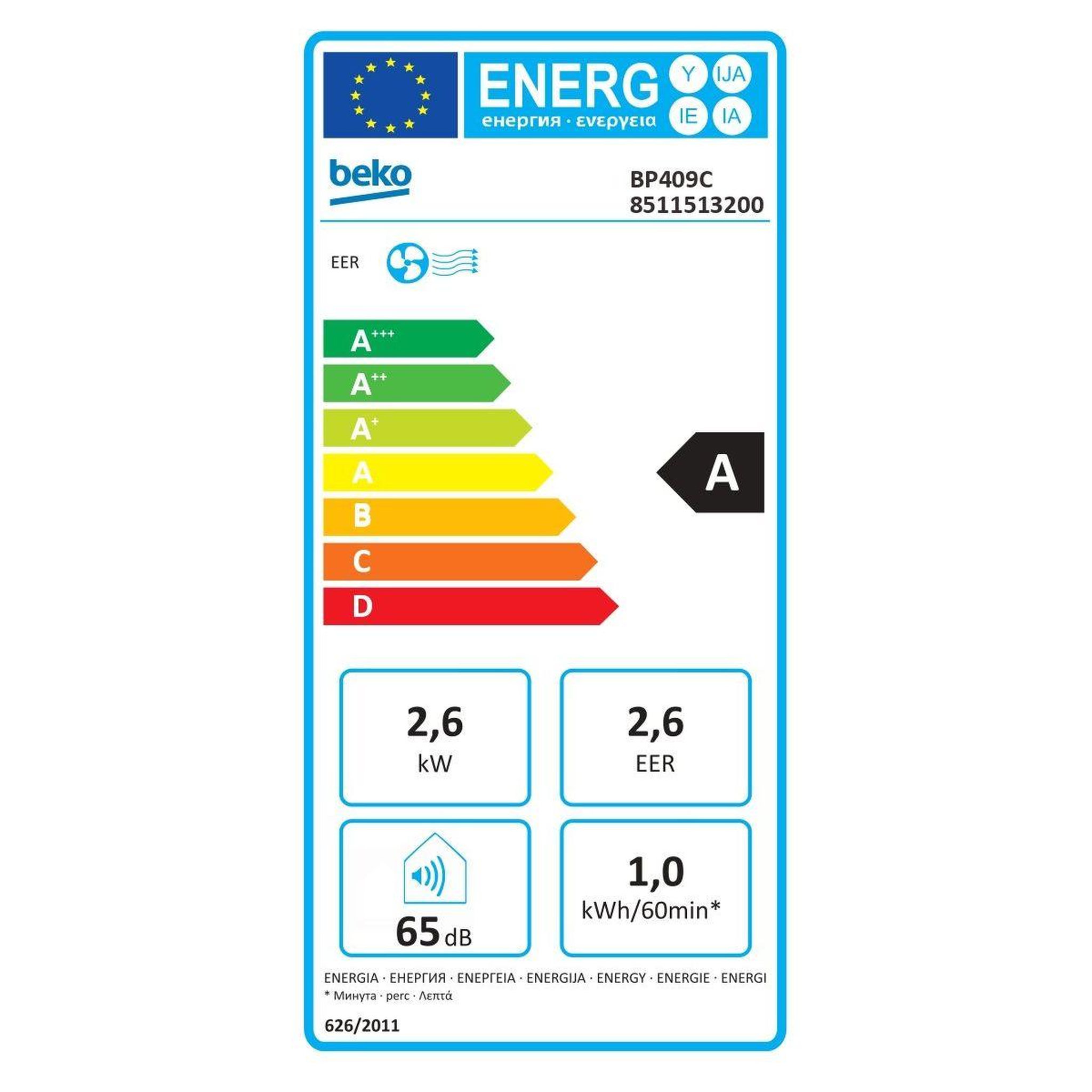 Voir la diapositive 6 : Beko Beko 8511513200 climatiseur portatif blanc
