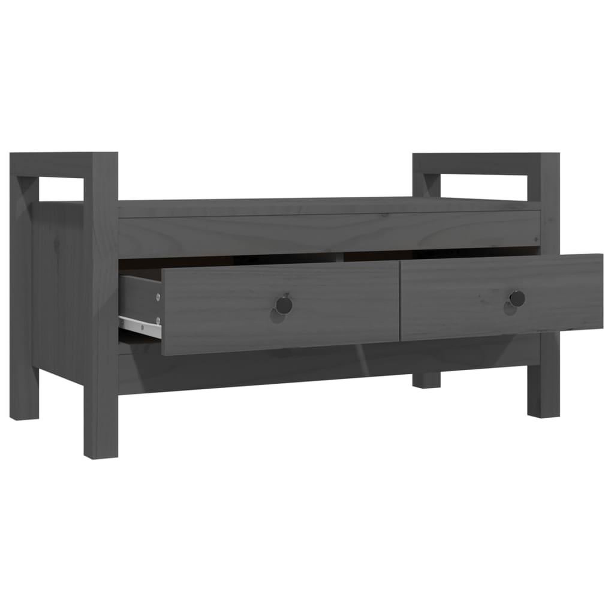 Voir la diapositive 3 : VIDAXL Banc d'entree Gris 80x40x43 cm Bois de pin massif