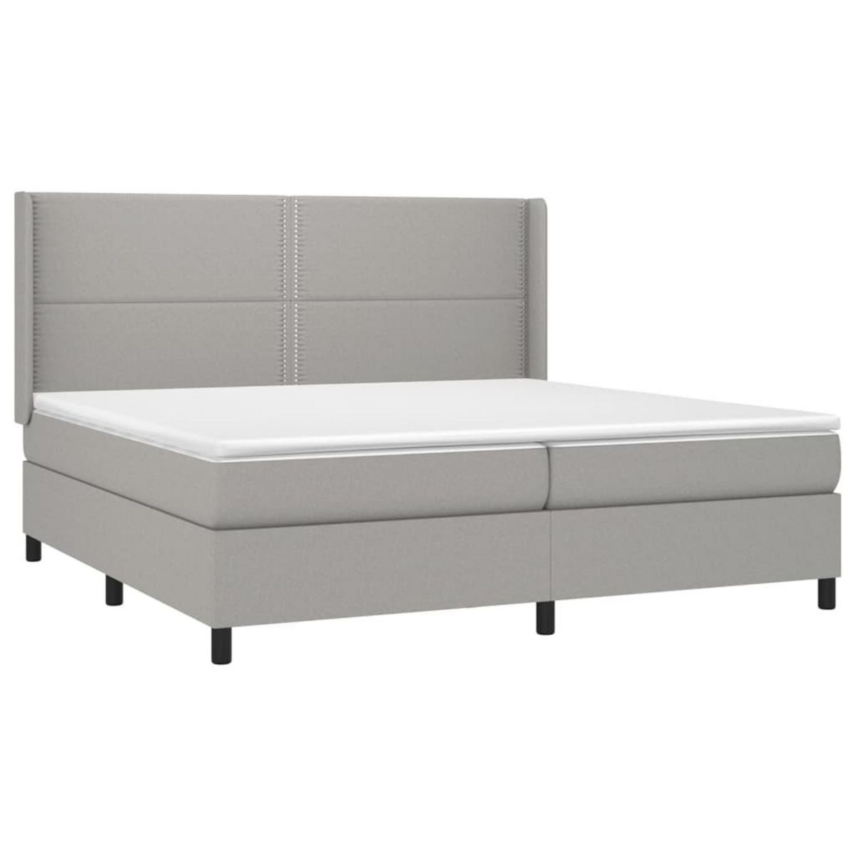VIDAXL Sommier a lattes de lit avec matelas Gris clair 200x200cm Tissu