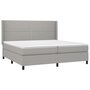 Voir la diapositive 3 : VIDAXL Sommier a lattes de lit avec matelas Gris clair 200x200cm Tissu