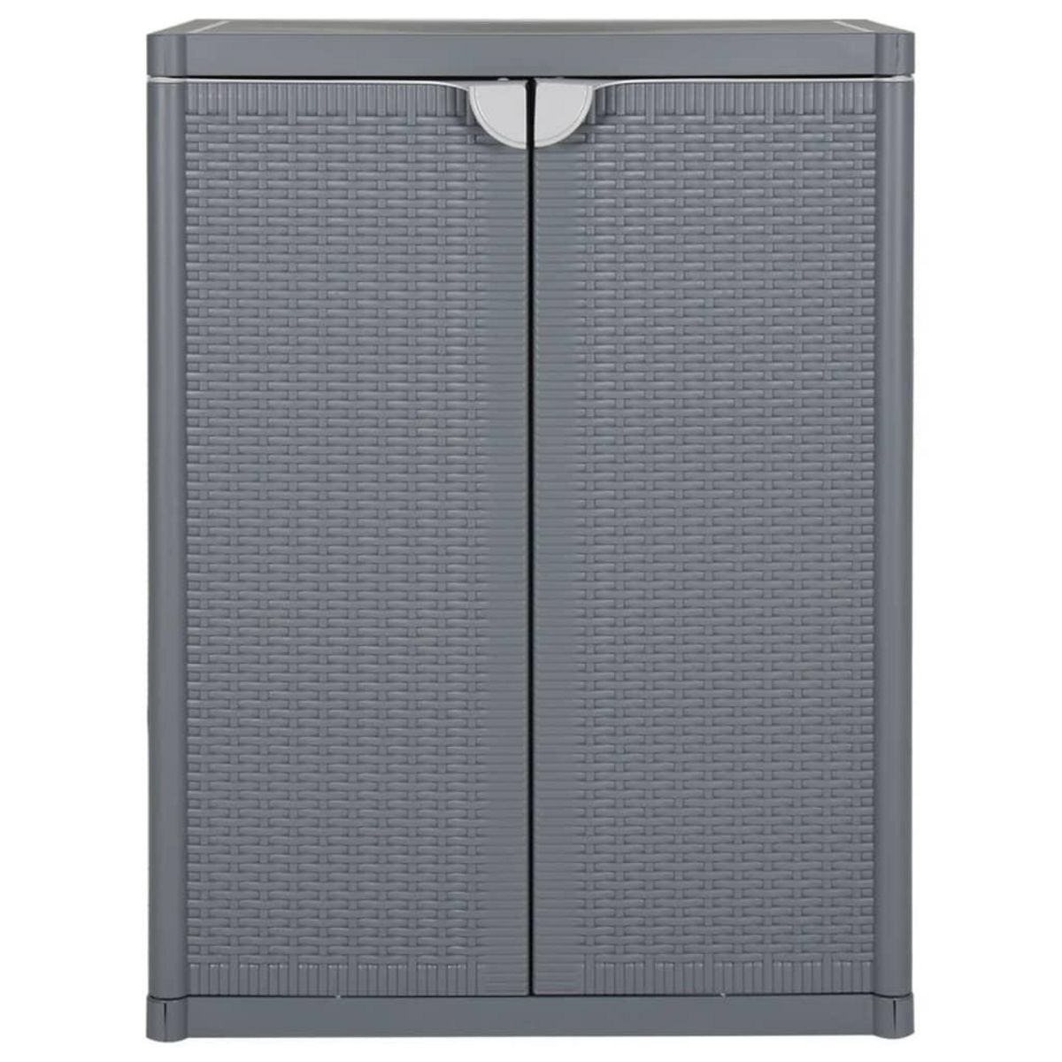 VIDAXL Armoire de rangement de jardin gris 65x45x88 cm PP rotin