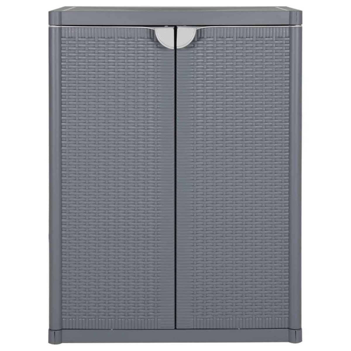 VIDAXL Armoire de rangement de jardin gris 65x45x88 cm PP rotin