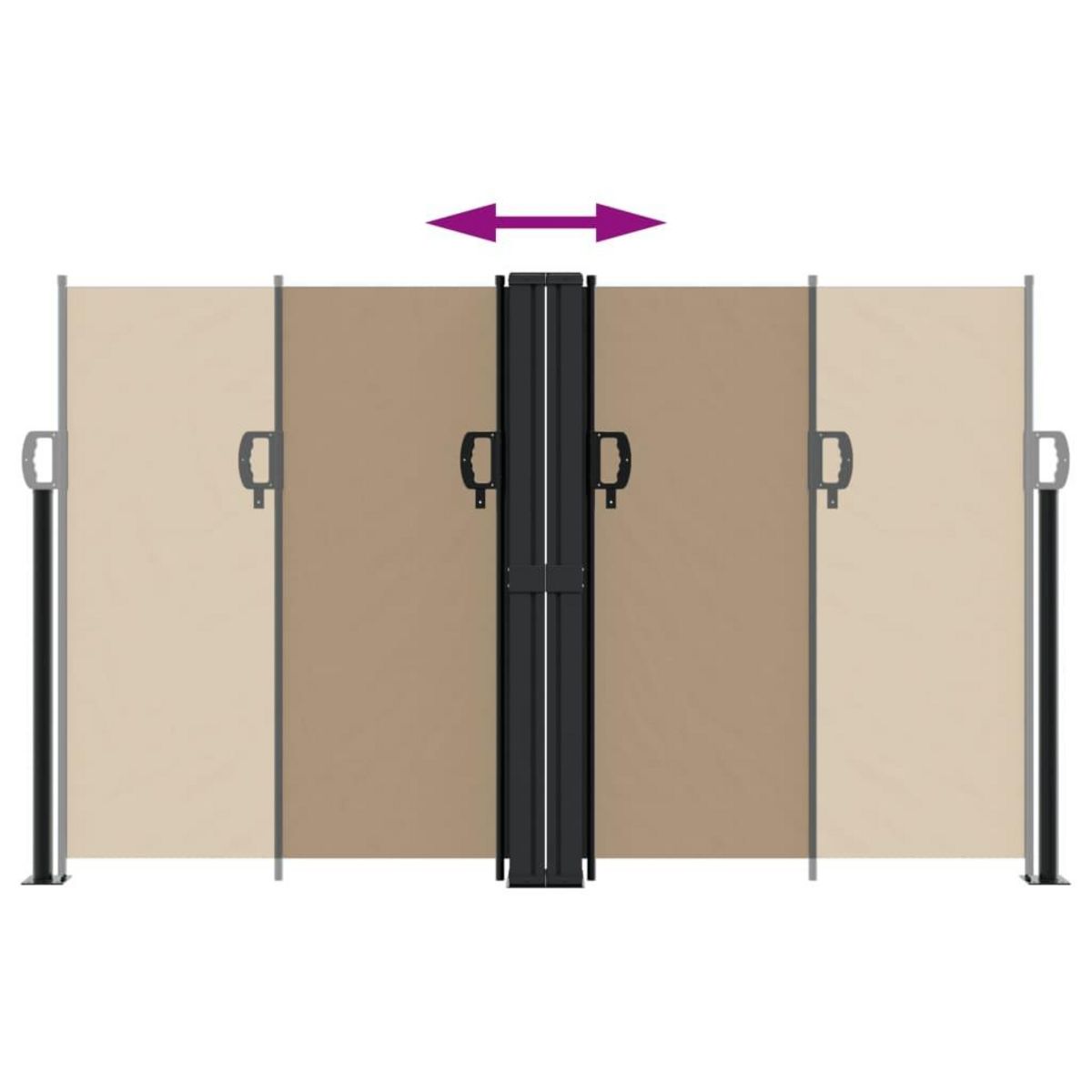 VIDAXL Auvent lateral retractable taupe 140x1200 cm