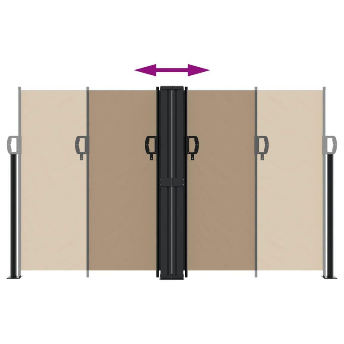 VIDAXL Auvent lateral retractable taupe 140x1200 cm