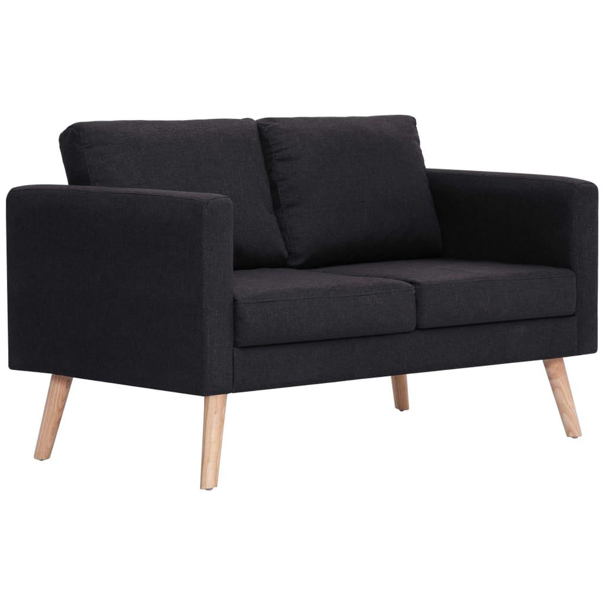 Voir la diapositive 2 : VIDAXL Canape a 2 places Tissu Noir