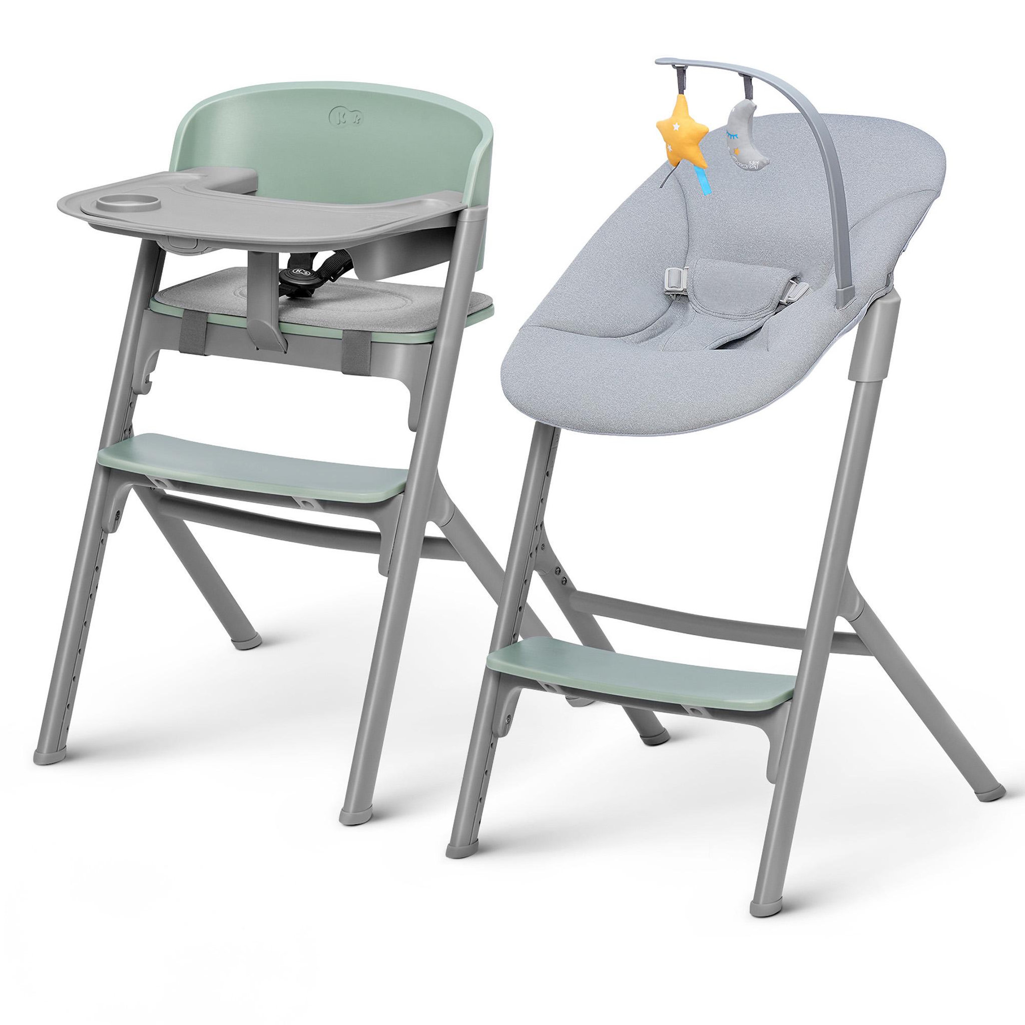 Voir la diapositive 1 : KINDERKRAFT Chaise haute 3 en 1 avec réglage de hauteur et transat