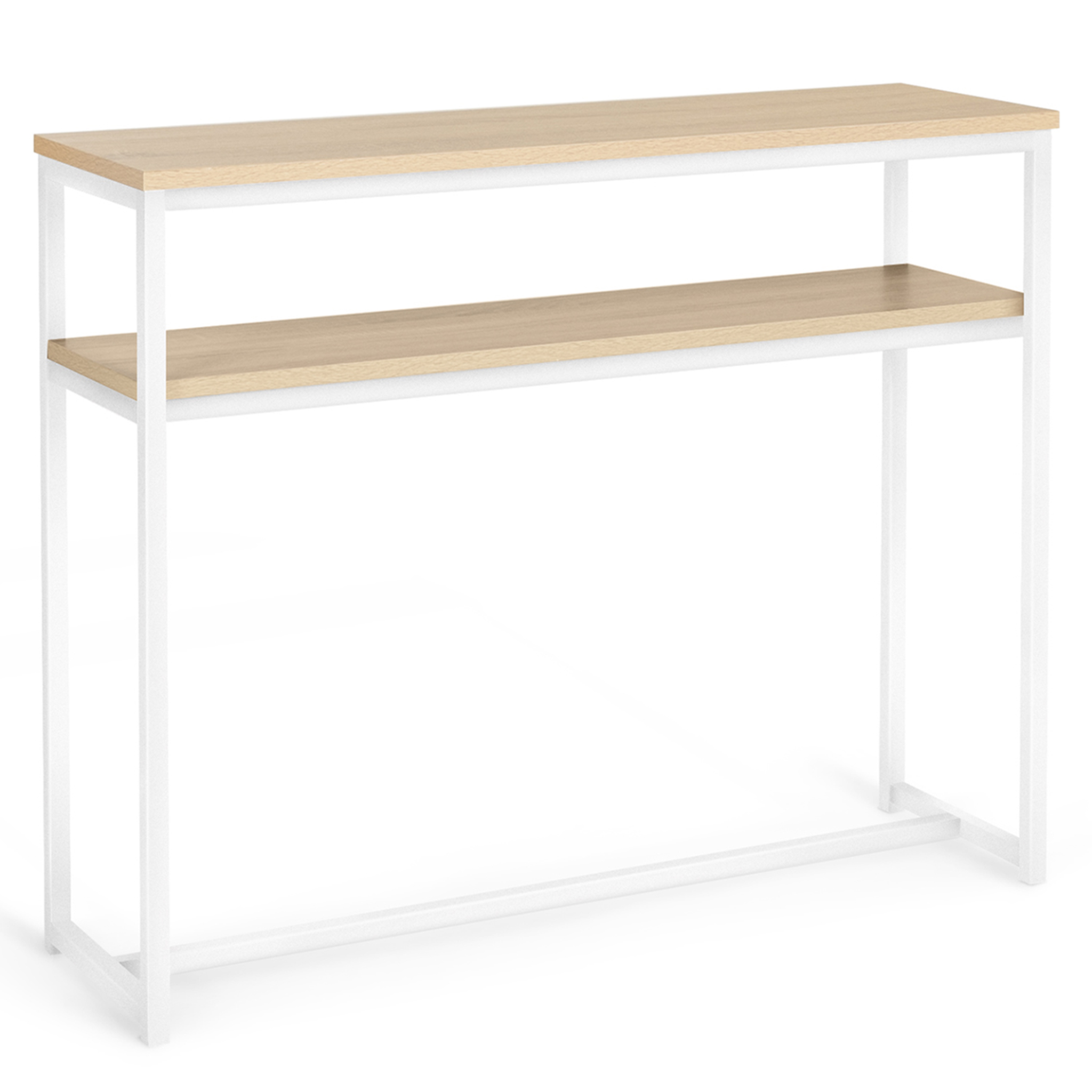 Voir la diapositive 4 : ID MARKET Console double detroit design industriel bois et métal blanc