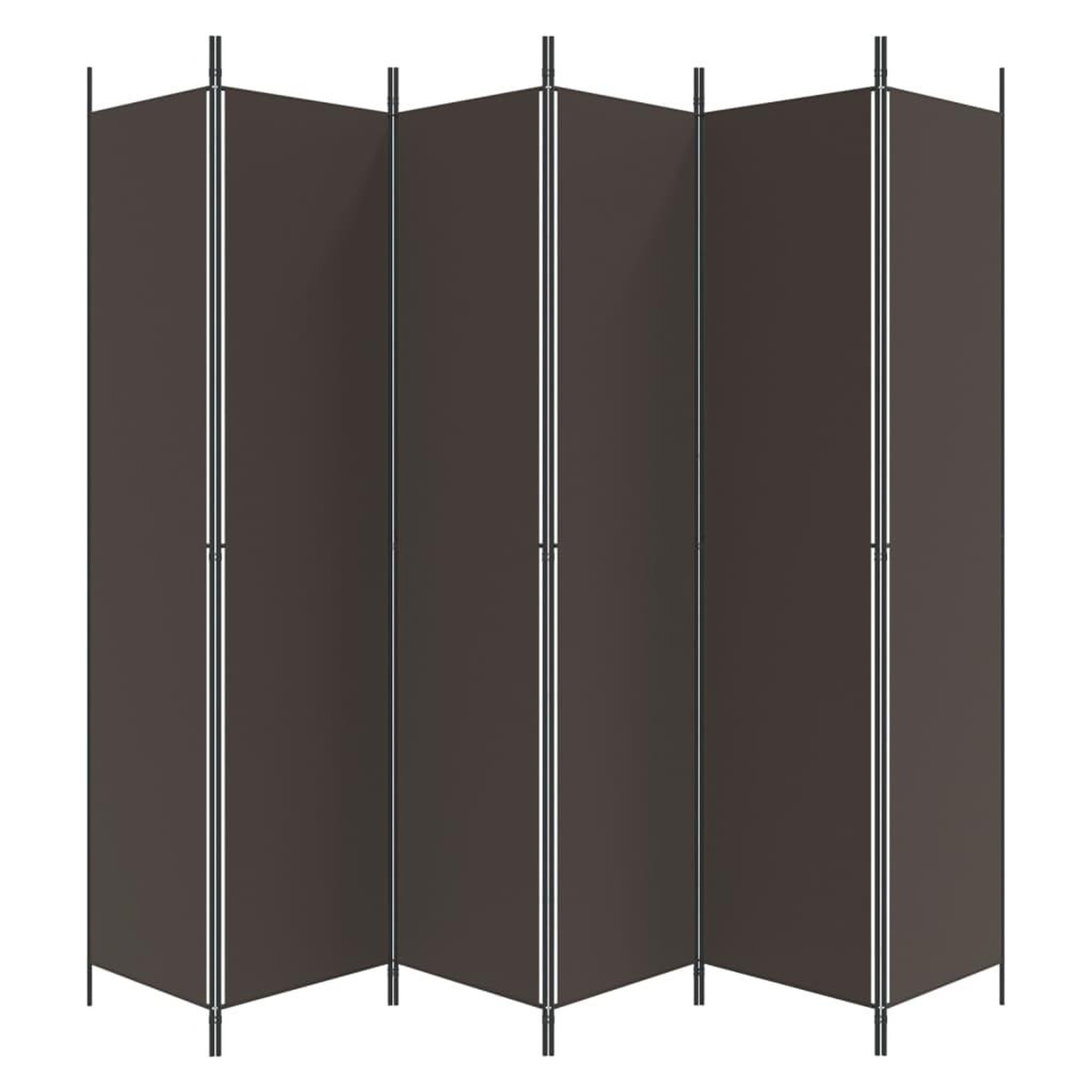 Voir la diapositive 4 : VIDAXL Cloison de separation 6 panneaux Marron 300x220 cm Tissu