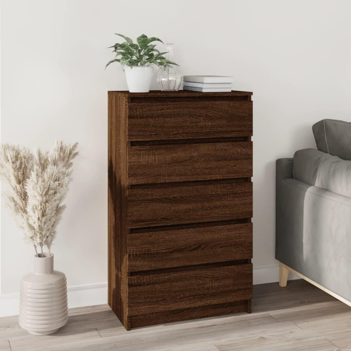 VIDAXL Commode Chene marron 60x36x103 cm Bois d'ingenierie