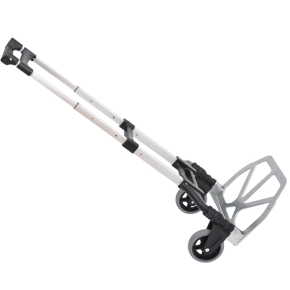 HOMCOM Chariot diable pliable leger telescopique charge 70kg en aluminium argent-noir