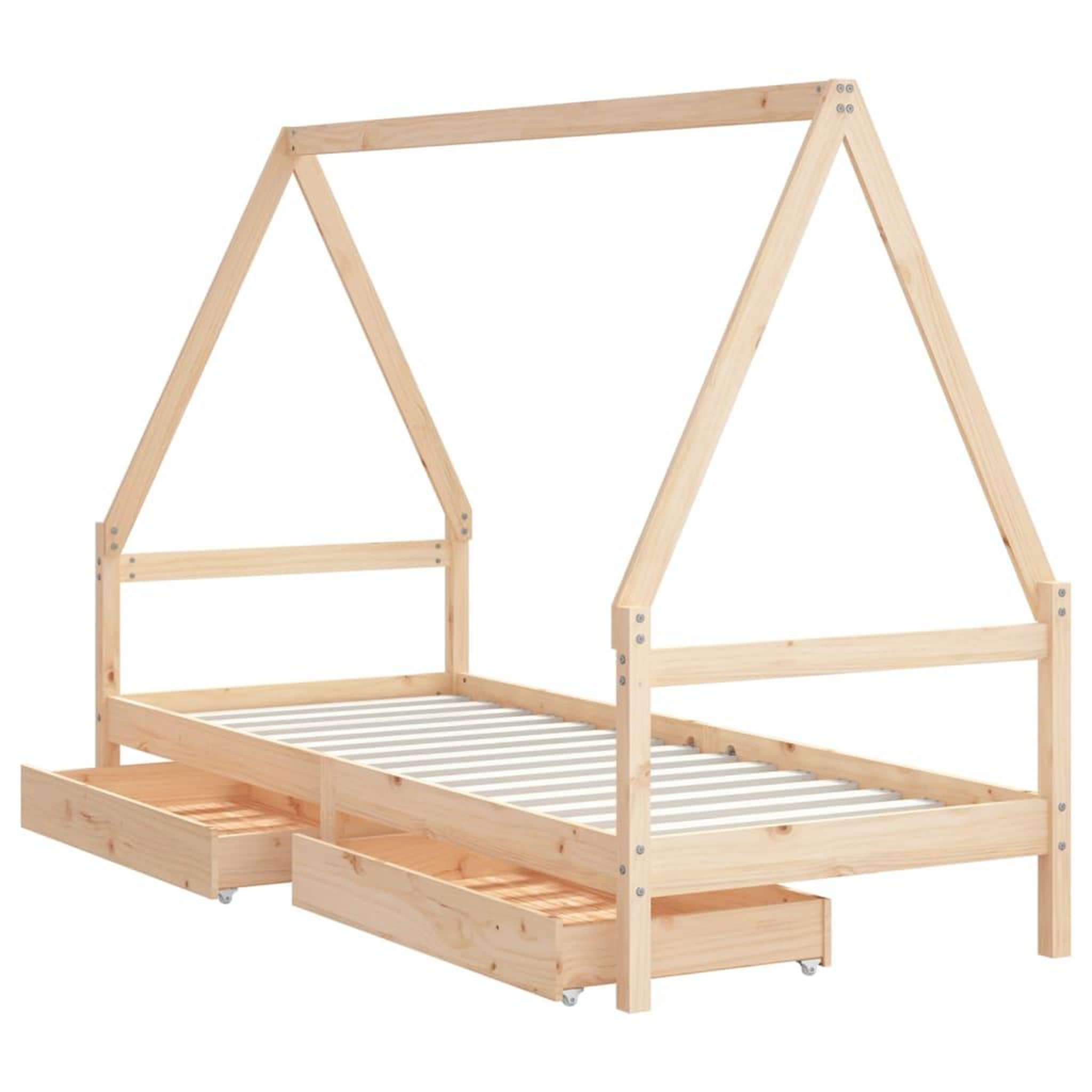 Voir la diapositive 4 : VIDAXL Cadre de lit pour enfants gris 80x200 cm bois de pin massif