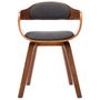 Voir la diapositive 2 : VIDAXL Chaise de salle a manger Gris fonce Tissu et bois courbe