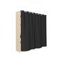 Voir la diapositive 6 : EKIPA Dressing ARTIC avec rideau - L 198 x H 203 cm - 2 colonnes + 2 penderies + 2 tiroirs - Chene Jackson et noir