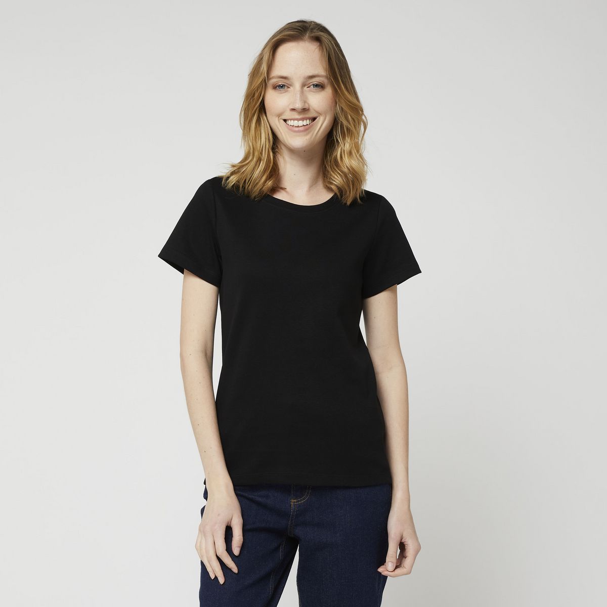 INEXTENSO T-shirt manche courte noir uni femme