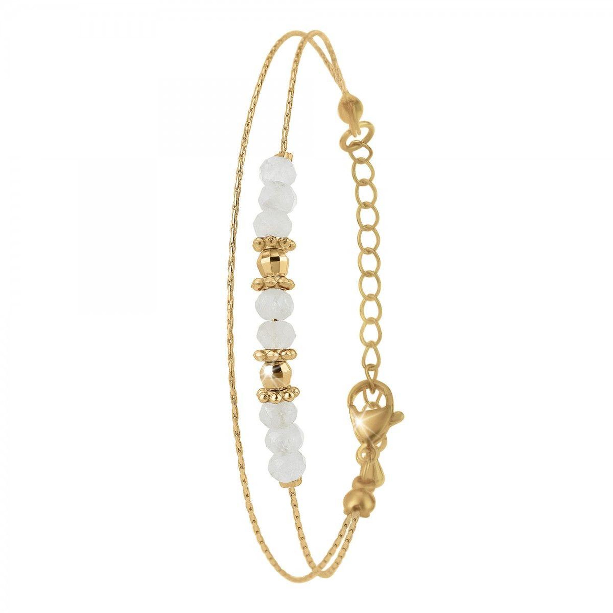 SC BOHEME Bracelet double tour par SC Bohème orné de pierres de lune blanche