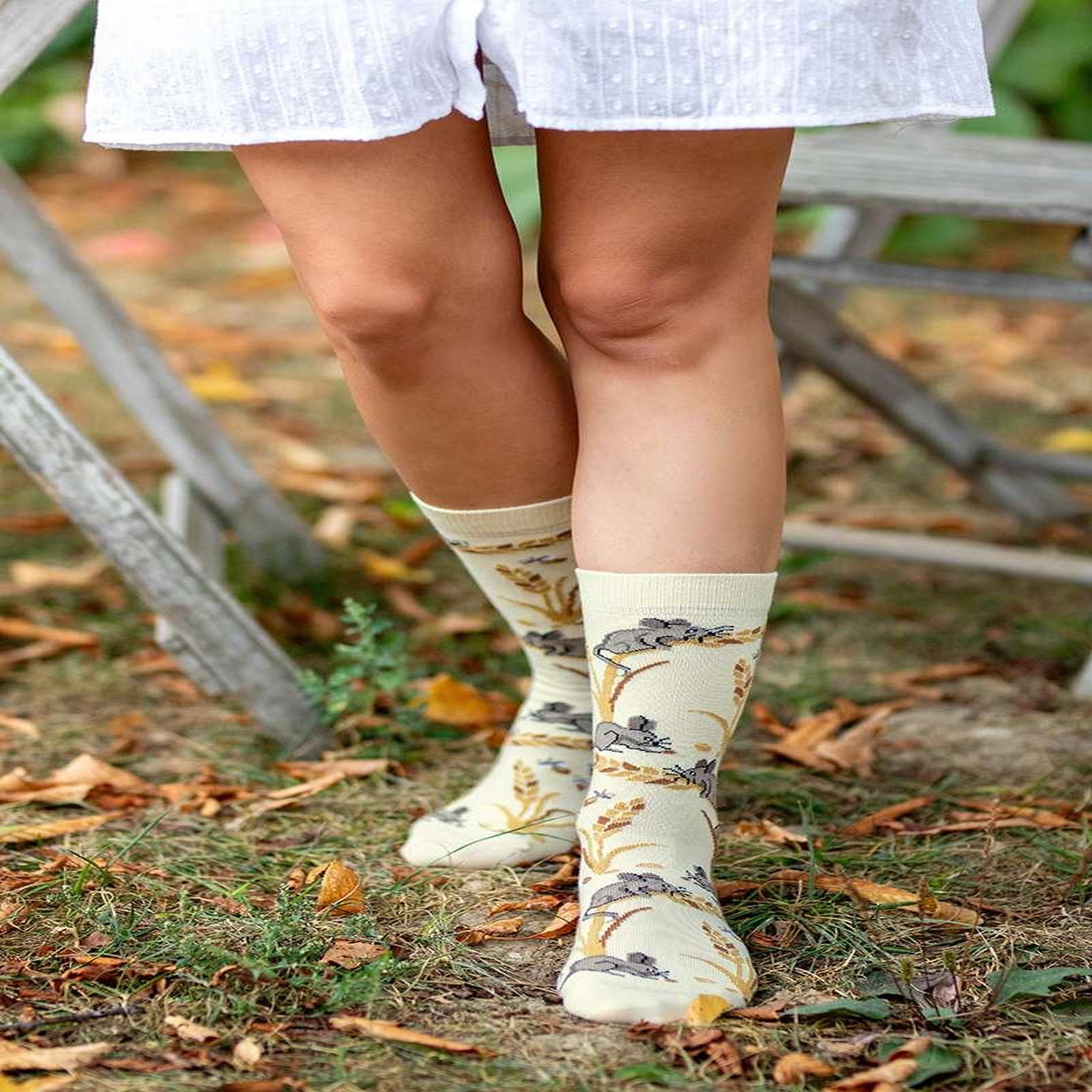 Voir la diapositive 2 : PIRIN HILL Chaussettes coton bio automne souris