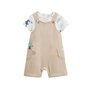 Voir la diapositive 1 : Petit Béguin Ensemble salopette bébé en gaze de coton et t-shirt Toucana