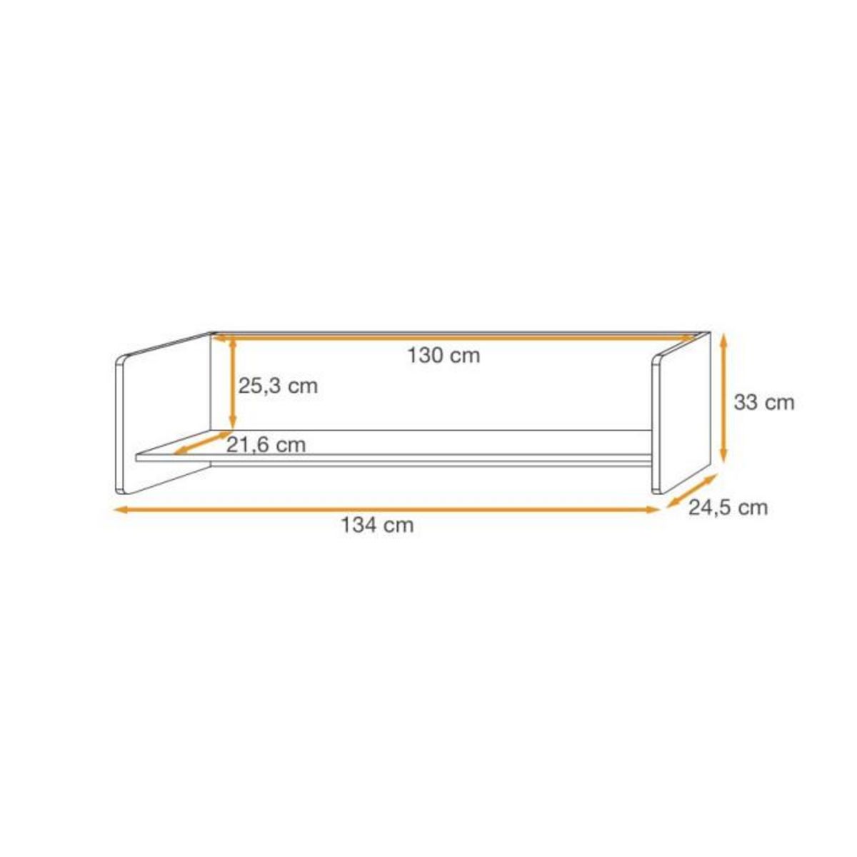 Paris Prix Étagère Murale Design  Vivero  134cm Gris & Naturel