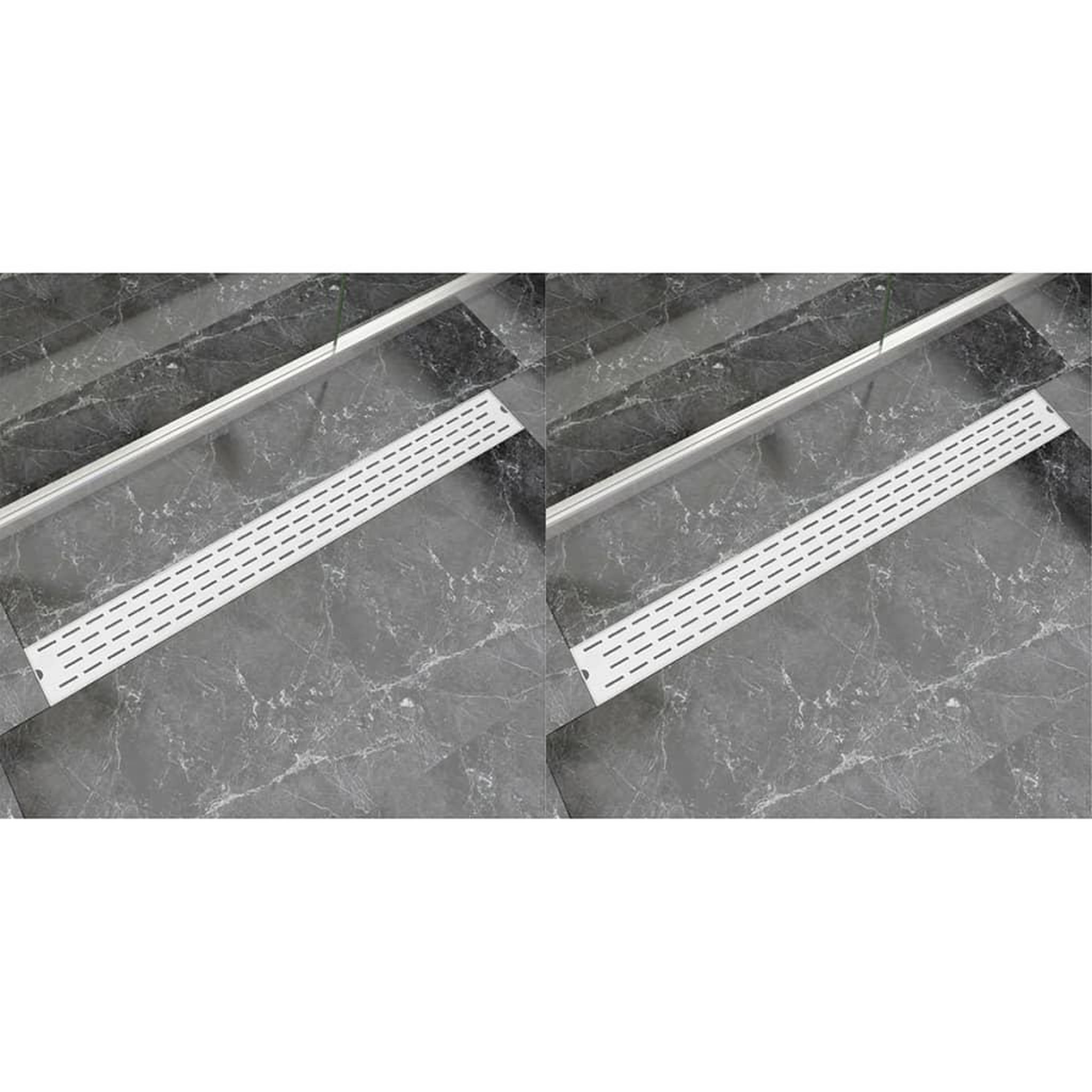Voir la diapositive 1 : VIDAXL Drain de douche lineaire 2pcs Ligne 1030x140mm Acier inoxydable
