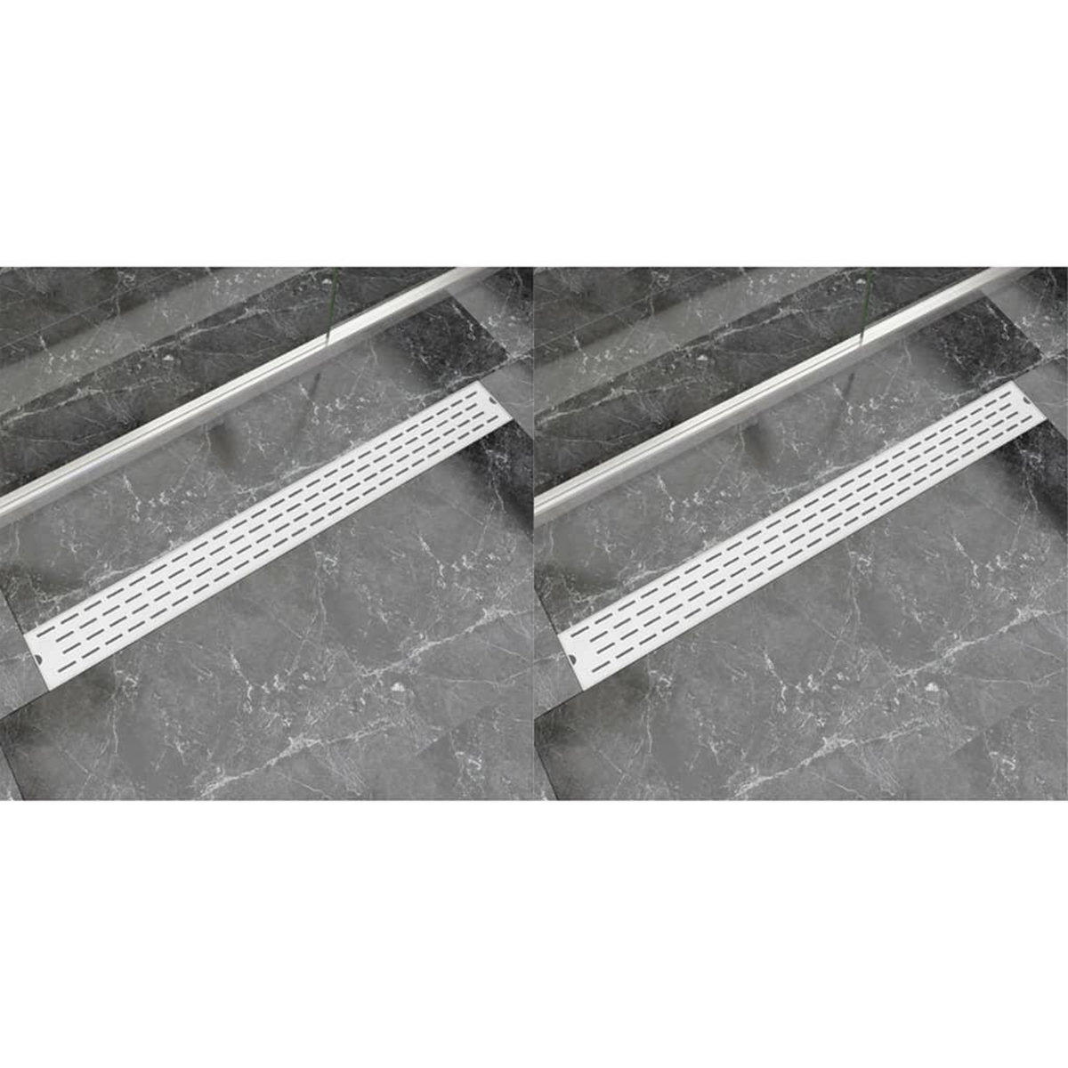 VIDAXL Drain de douche lineaire 2pcs Ligne 1030x140mm Acier inoxydable