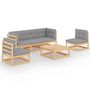 Voir la diapositive 2 : VIDAXL Salon de jardin 6 pcs avec coussins Bois de pin massif
