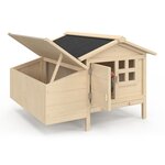 ID MARKET Poulailler sur pilotis XXL avec pondoir en bois, capacité jusqu'à 5 poules