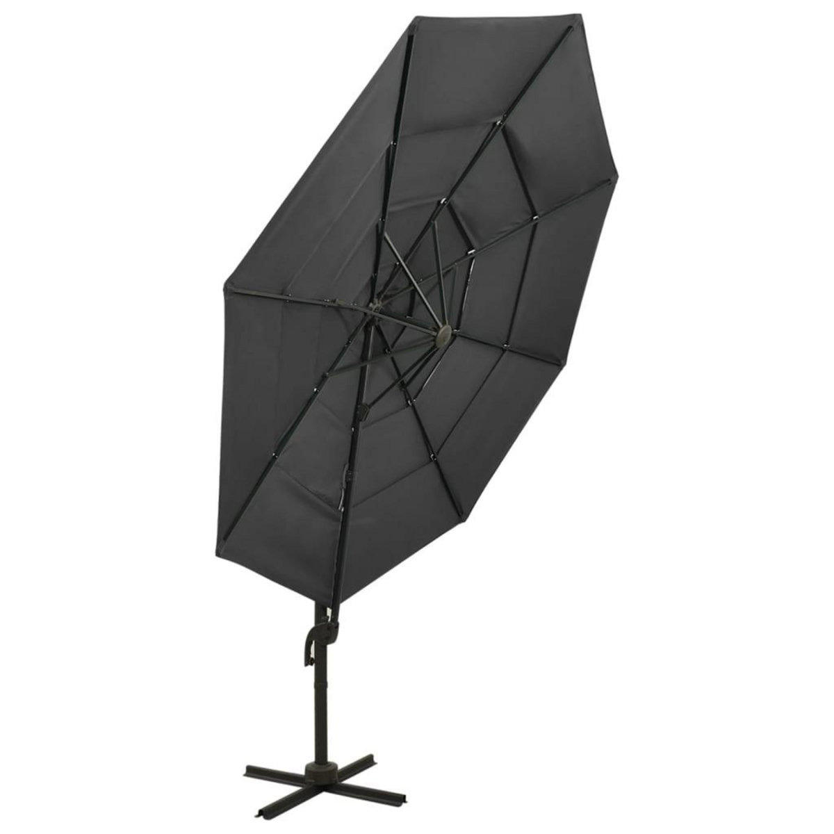 VIDAXL Parasol de jardin a 4 niveaux avec mat en aluminium anthracite