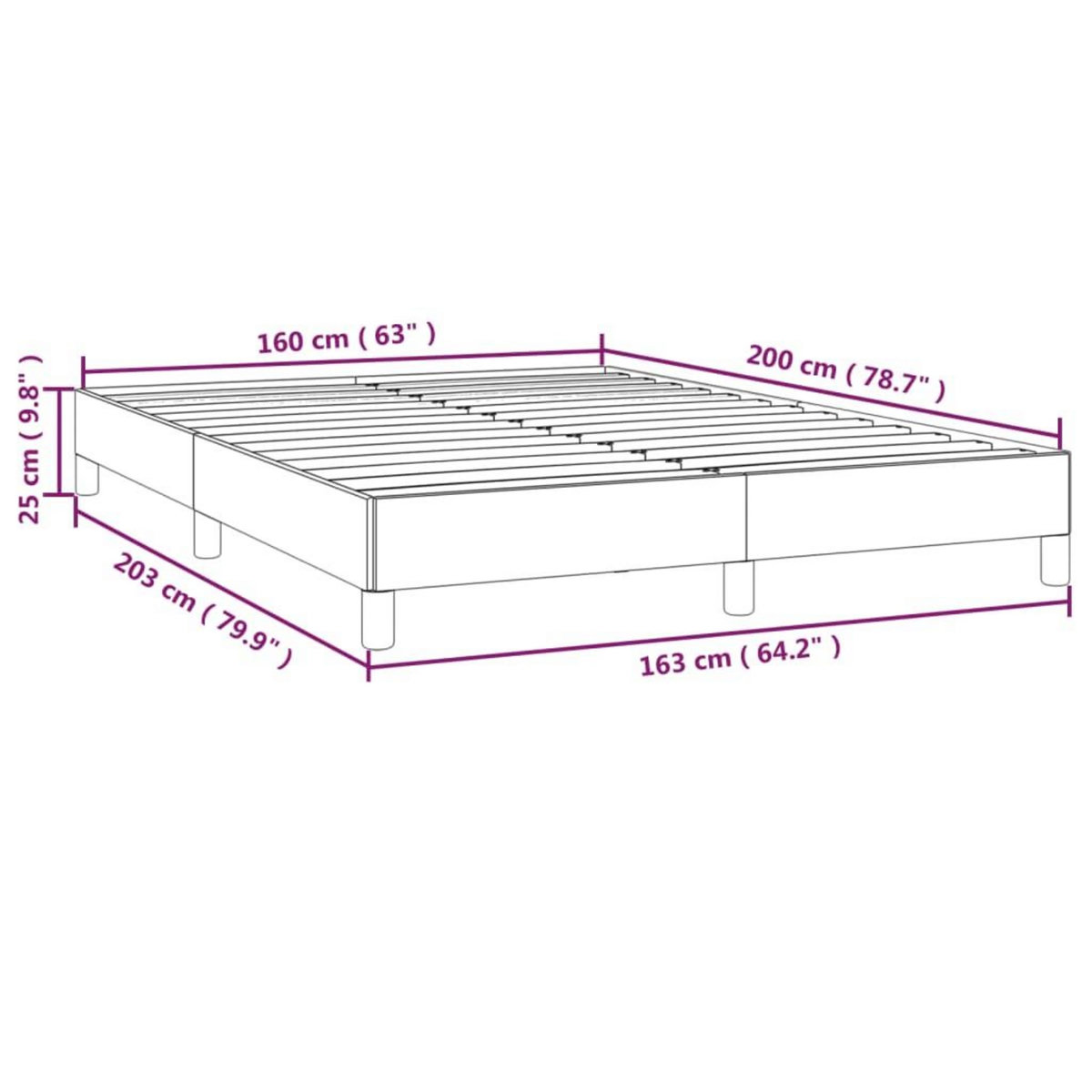 VIDAXL Cadre de lit sans matelas bleu 160x200 cm tissu