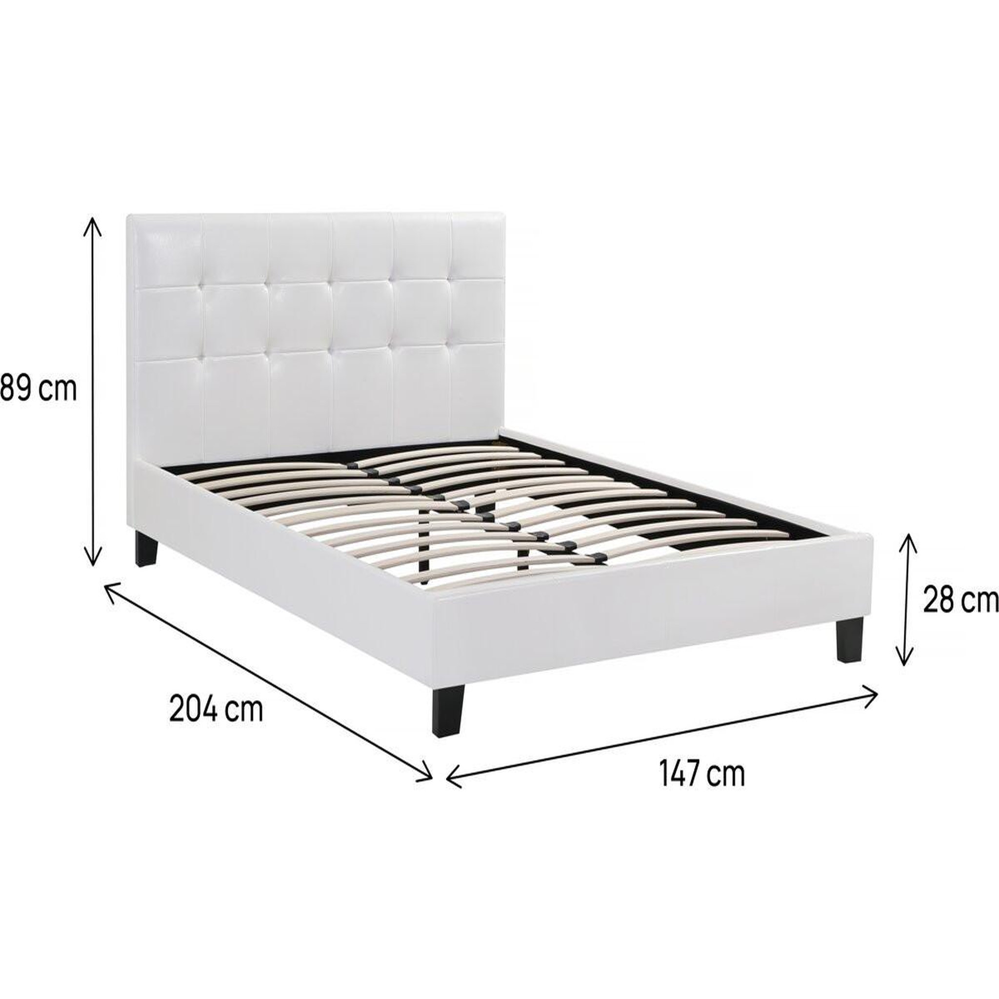 Voir la diapositive 3 : Habitat et Jardin Lit double en pvc  julia  - 140 x 190 cm - blanc