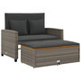 Voir la diapositive 2 : VIDAXL Canape de jardin 2 places coussins gris resine tressee&acacia