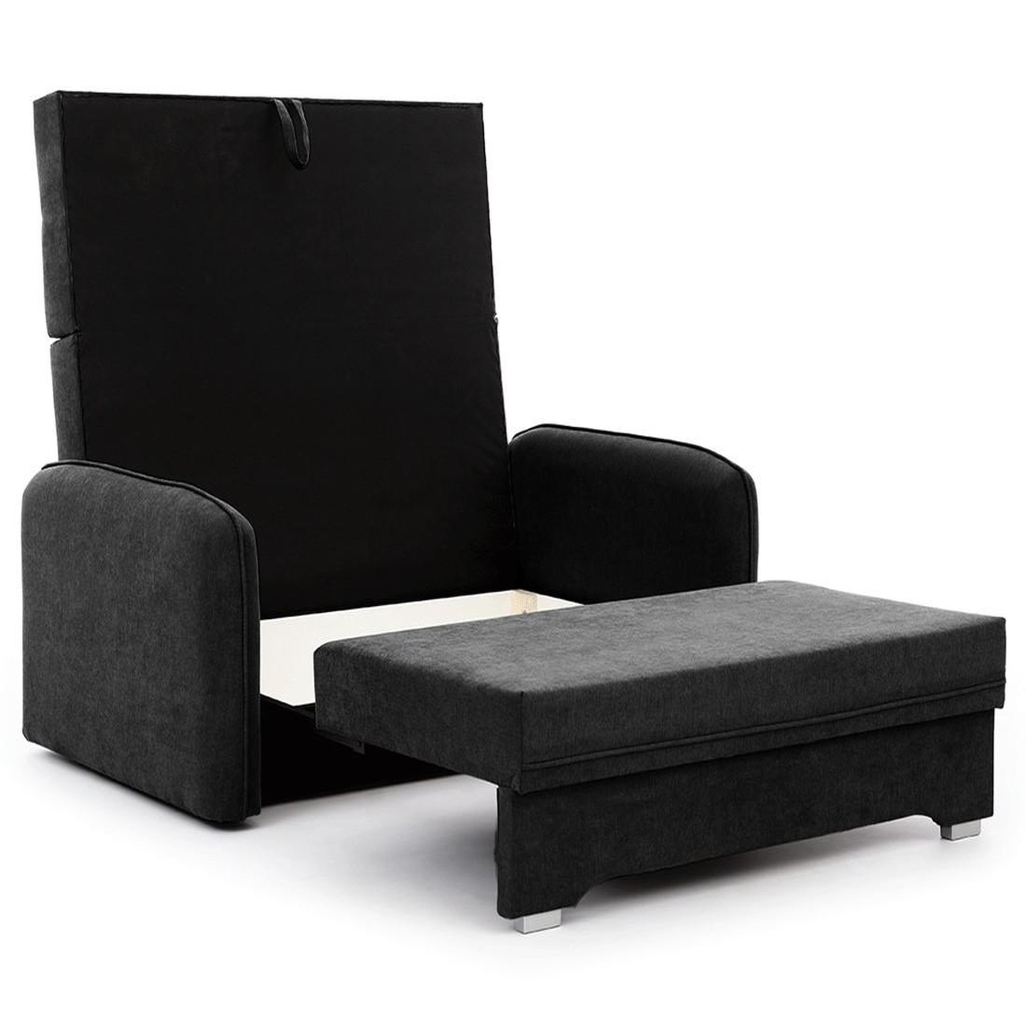 Voir la diapositive 4 : BEST MOBILIER Michelle - canapé droit 3 places convertible avec coffre en velours