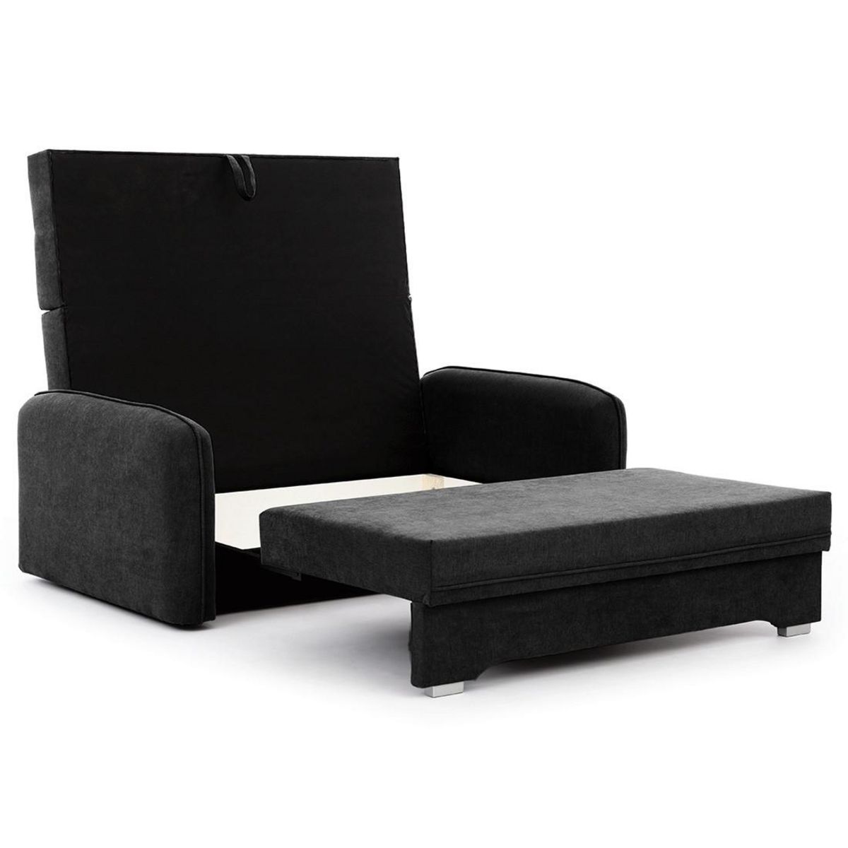 BEST MOBILIER Michelle - canapé droit 3 places convertible avec coffre en velours