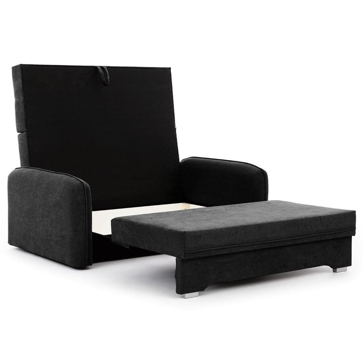 BEST MOBILIER Michelle - canapé droit 3 places convertible avec coffre en velours